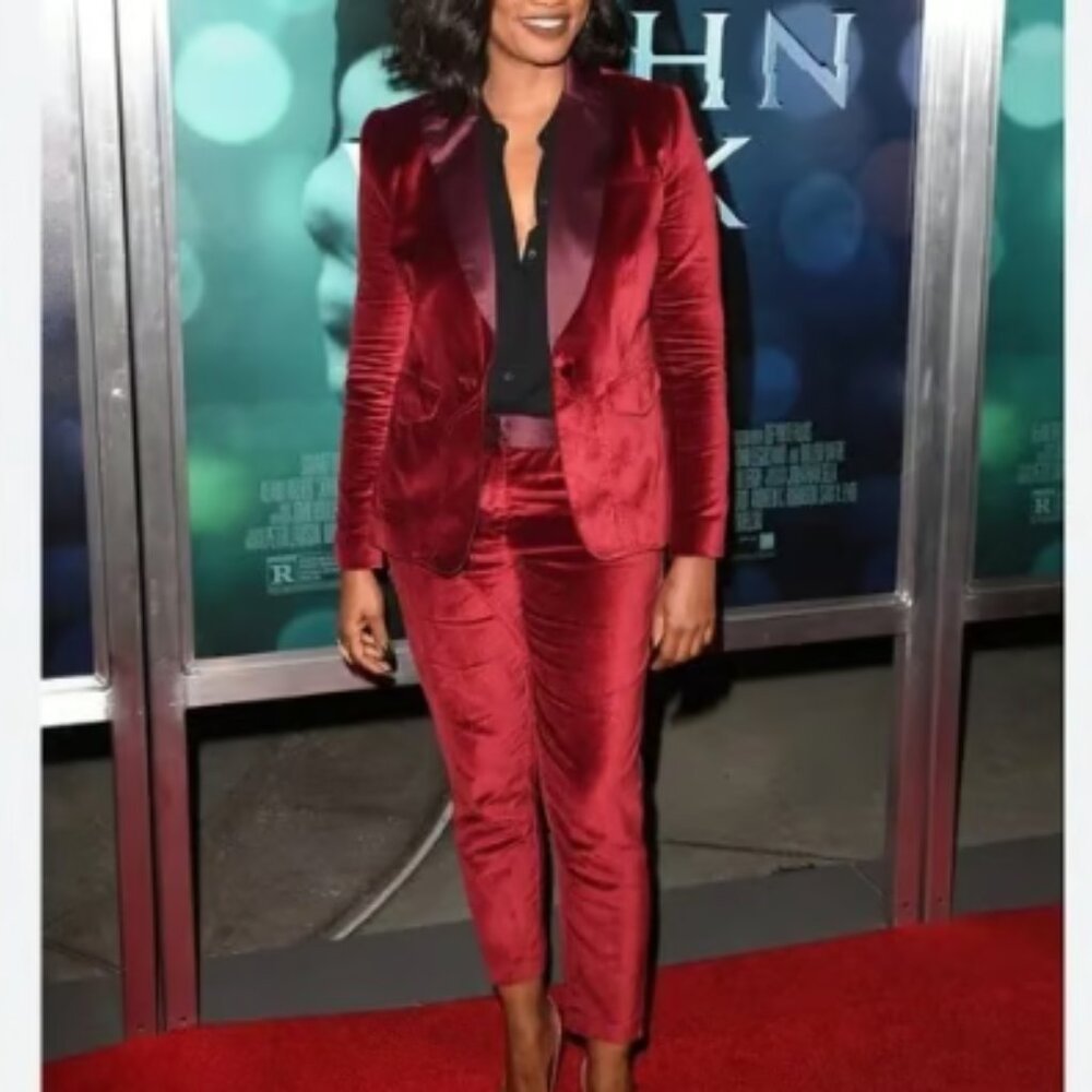 Altuzarra Target Red Velvet Blazer Tuxedo Pants Set Red Velvet